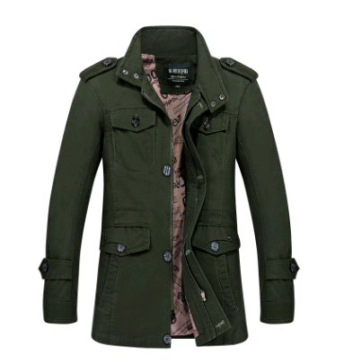 Men's Cotton Windbreaker Jacket - Large Size, Casual Style