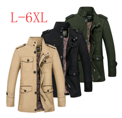 Men's Cotton Windbreaker Jacket - Large Size, Casual Style